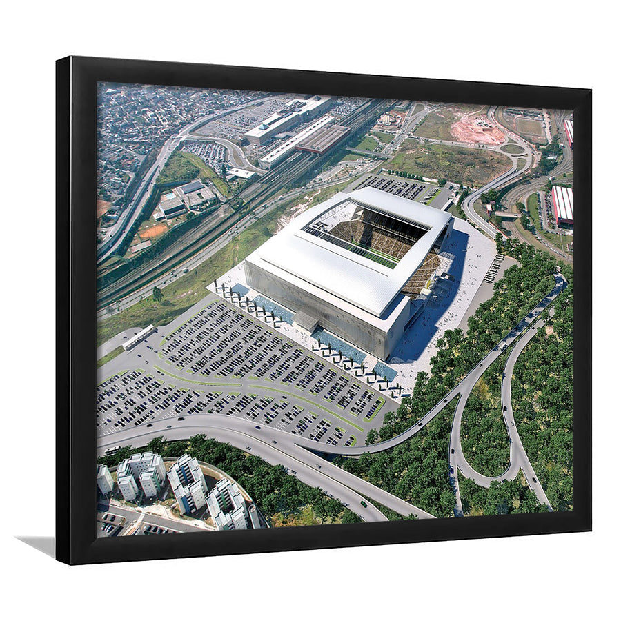 Arena De Sao Paulo, Stadium Canvas, Sport Art, Gift for him, Framed Art Print Wall Decor, Picture Framed