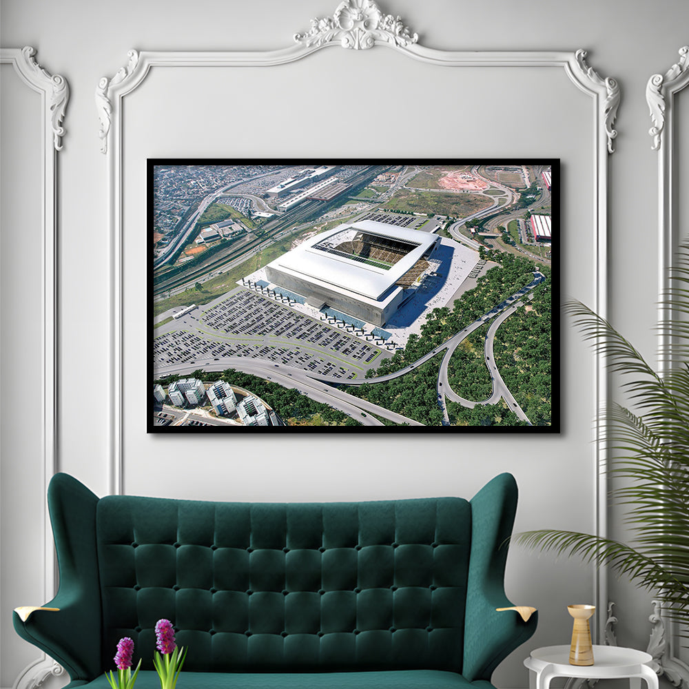 Arena De Sao Paulo, Stadium Canvas, Sport Art, Gift for him, Framed Art Print Wall Decor, Picture Framed