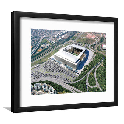 Arena De Sao Paulo, Stadium Canvas, Sport Art, Gift for him, White Border Framed Art Print Wall Decor