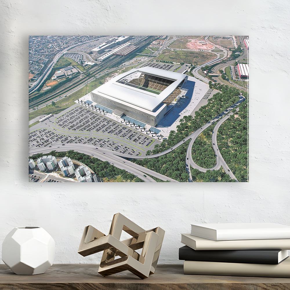 Arena De Sao Paulo, Stadium Canvas, Sport Art, Gift for him, Man Cave Decor, Art Print, Canvas Print Wall Art