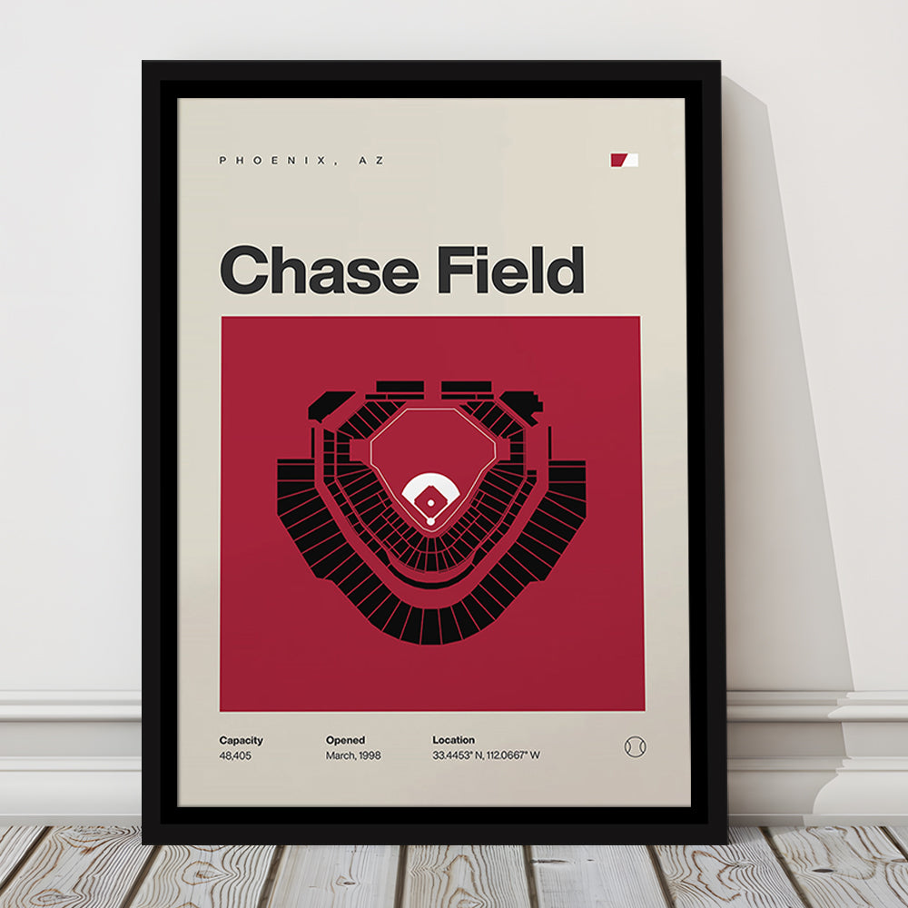 Arizona Diamondbacks Stadium Print, Chase Field Stadium Print, Man Cave Gift, Floating Framed Canvas Print Wall Art