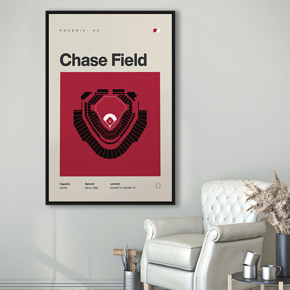 Arizona Diamondbacks Stadium Print, Chase Field Stadium Print, Man Cave Gift, Floating Framed Canvas Print Wall Art