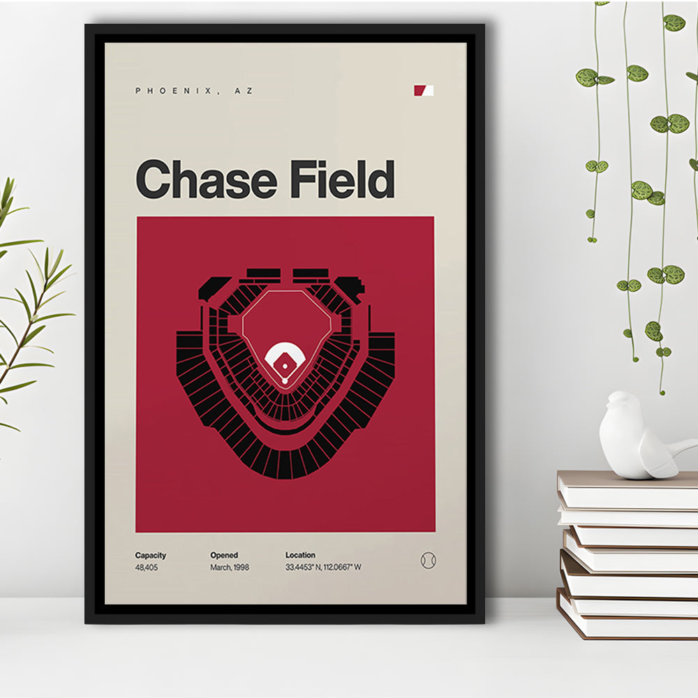 Arizona Diamondbacks Stadium Print, Chase Field Stadium Print, Man Cave Gift, Floating Framed Canvas Print Wall Art