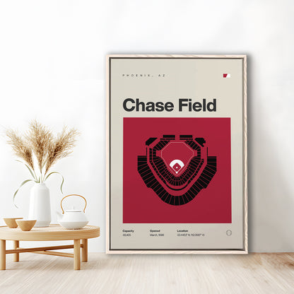 Arizona Diamondbacks Stadium Print, Chase Field Stadium Print, Man Cave Gift, Floating Framed Canvas Print Wall Art