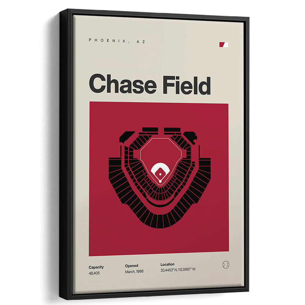 Arizona Diamondbacks Stadium Print, Chase Field Stadium Print, Man Cave Gift, Floating Framed Canvas Print Wall Art