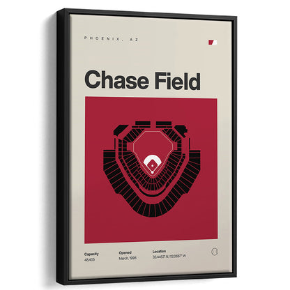 Arizona Diamondbacks Stadium Print, Chase Field Stadium Print, Man Cave Gift, Floating Framed Canvas Print Wall Art