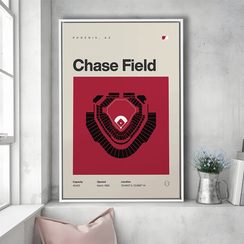 Arizona Diamondbacks Stadium Print, Chase Field Stadium Print, Man Cave Gift, Floating Framed Canvas Print Wall Art