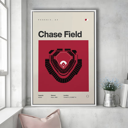 Arizona Diamondbacks Stadium Print, Chase Field Stadium Print, Man Cave Gift, Floating Framed Canvas Print Wall Art