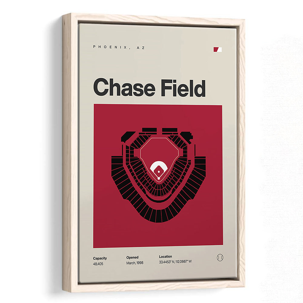 Arizona Diamondbacks Stadium Print, Chase Field Stadium Print, Man Cave Gift, Floating Framed Canvas Print Wall Art
