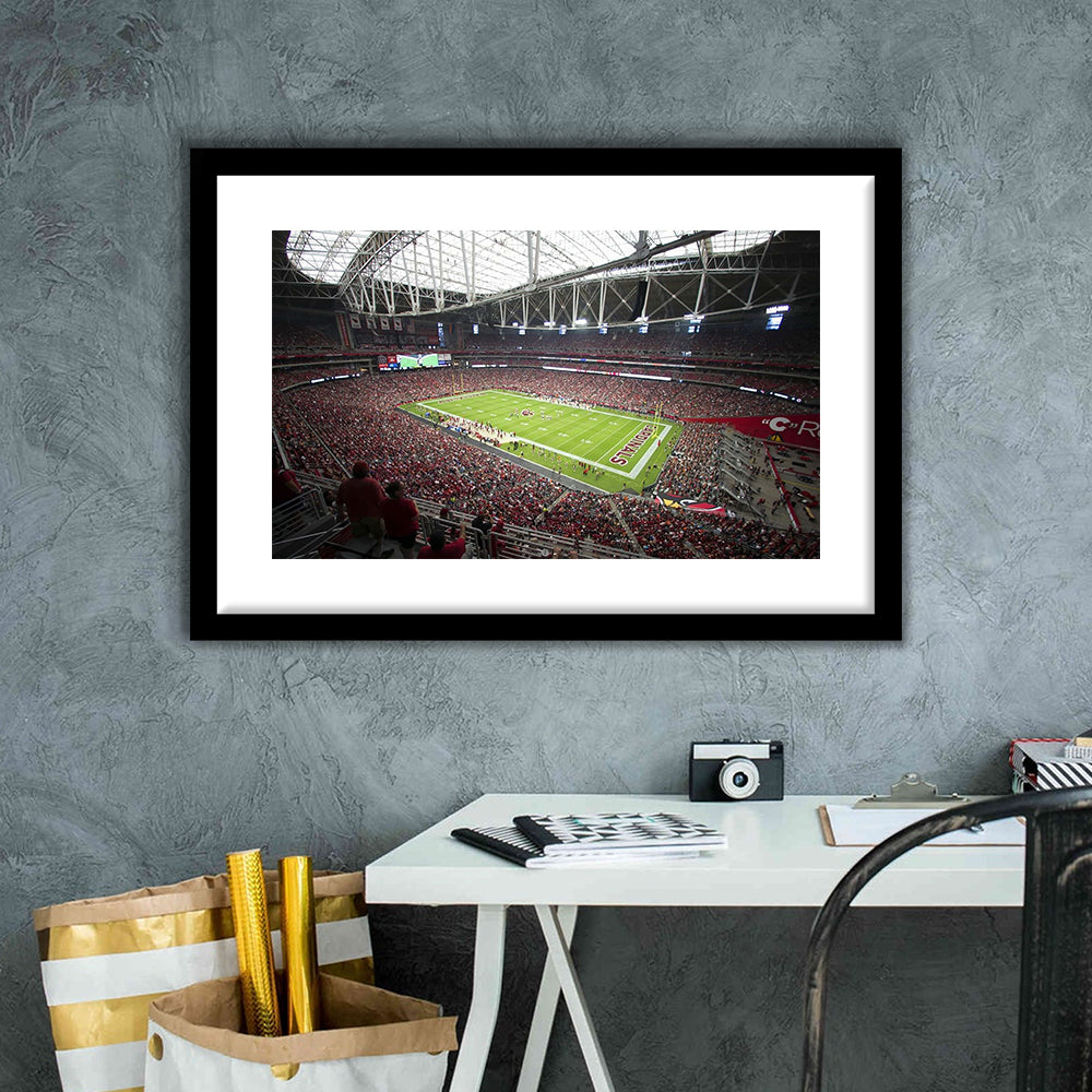 Arizona Diamondbacks Stadium, Stadium Canvas, Sport Art, Gift for him, White Border Framed Art Print Wall Decor
