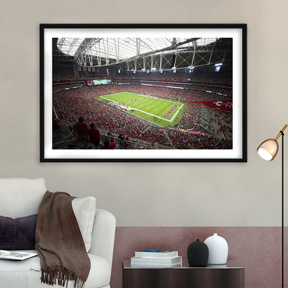 Arizona Diamondbacks Stadium, Stadium Canvas, Sport Art, Gift for him, White Border Framed Art Print Wall Decor