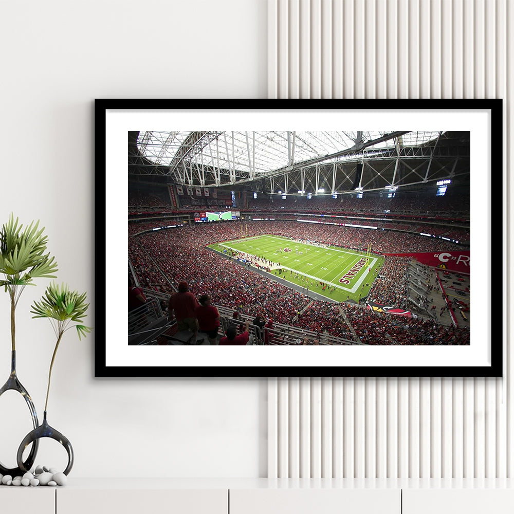 Arizona Diamondbacks Stadium, Stadium Canvas, Sport Art, Gift for him, White Border Framed Art Print Wall Decor