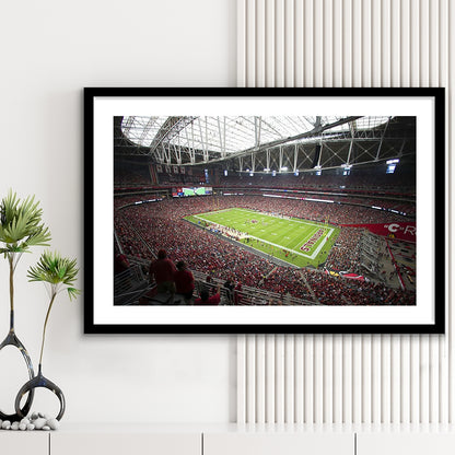 Arizona Diamondbacks Stadium, Stadium Canvas, Sport Art, Gift for him, White Border Framed Art Print Wall Decor