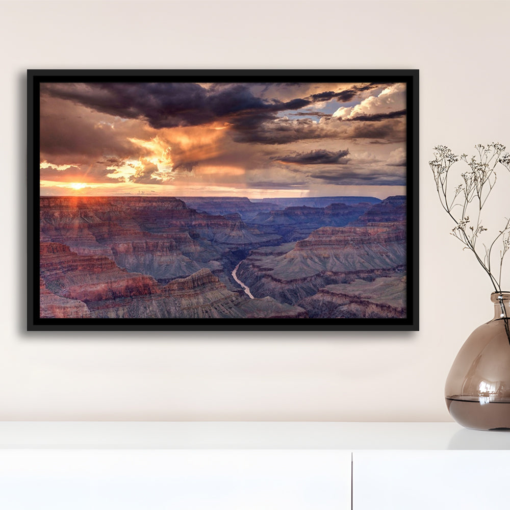 Arizona Grand Canyon National Park Colorado River From Mohave Point, Framed Cavas Print, Floating Frame