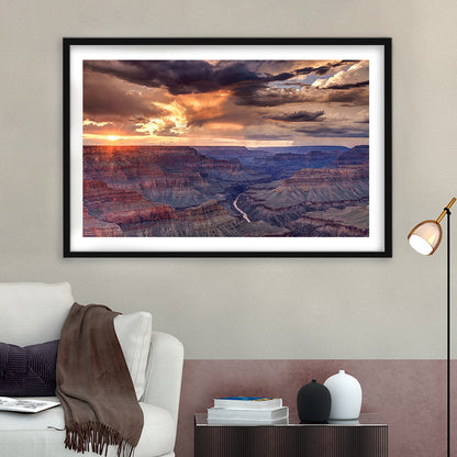 Arizona Grand Canyon National Park Colorado River From Mohave Point, Framed Art Print White Border