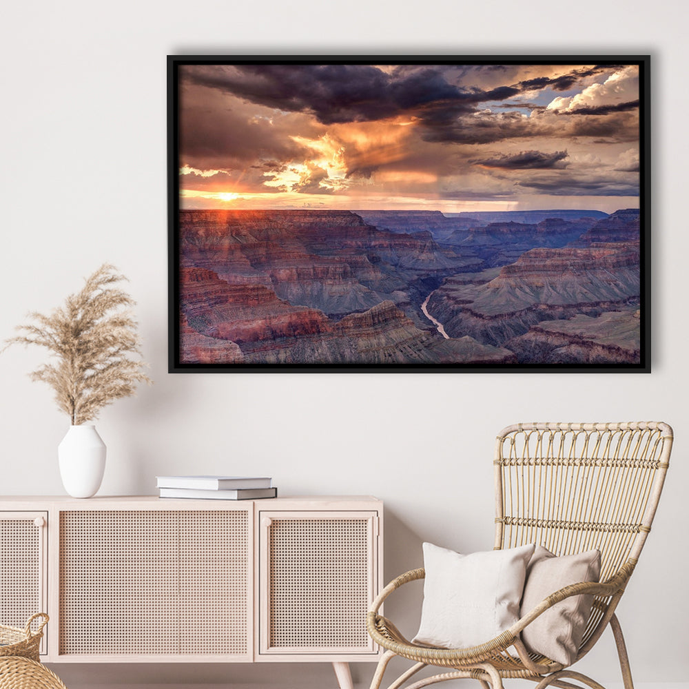 Arizona Grand Canyon National Park Colorado River From Mohave Point, Framed Cavas Print, Floating Frame