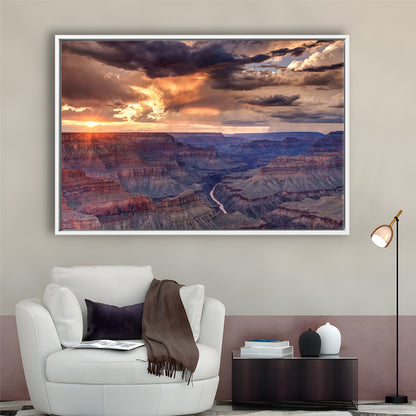 Arizona Grand Canyon National Park Colorado River From Mohave Point, Framed Cavas Print, Floating Frame