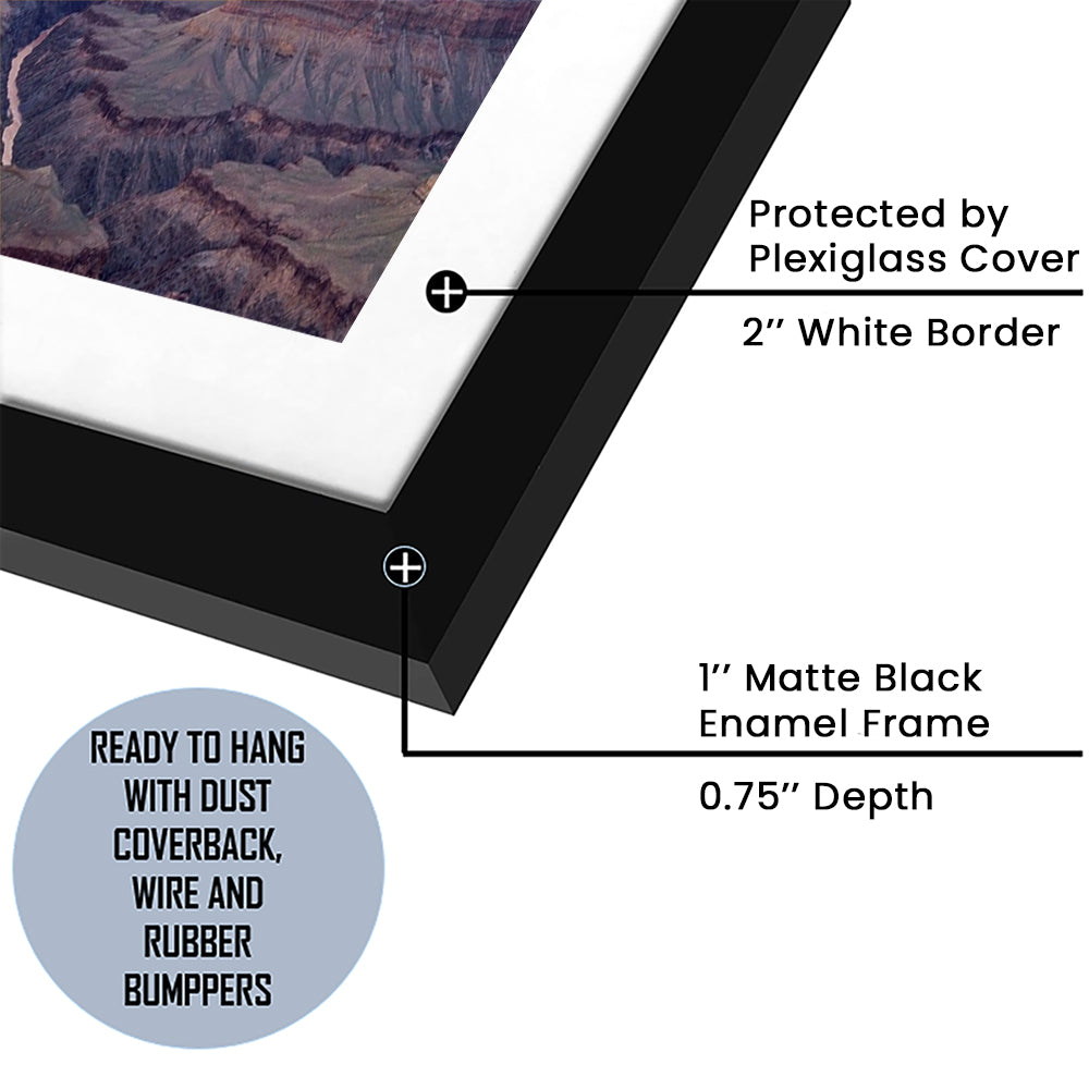 Arizona Grand Canyon National Park Colorado River From Mohave Point, Framed Art Print White Border