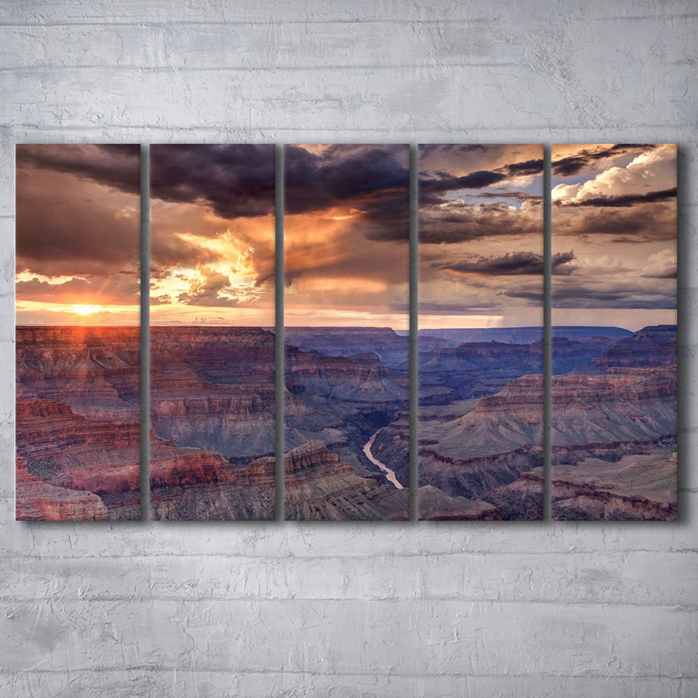 Arizona Grand Canyon National Park Colorado River from Mohave Point, 5 Piece B Extra Large Cavas Print Wall Art Decor