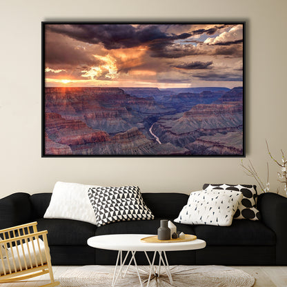 Arizona Grand Canyon National Park Colorado River From Mohave Point, Framed Cavas Print, Floating Frame