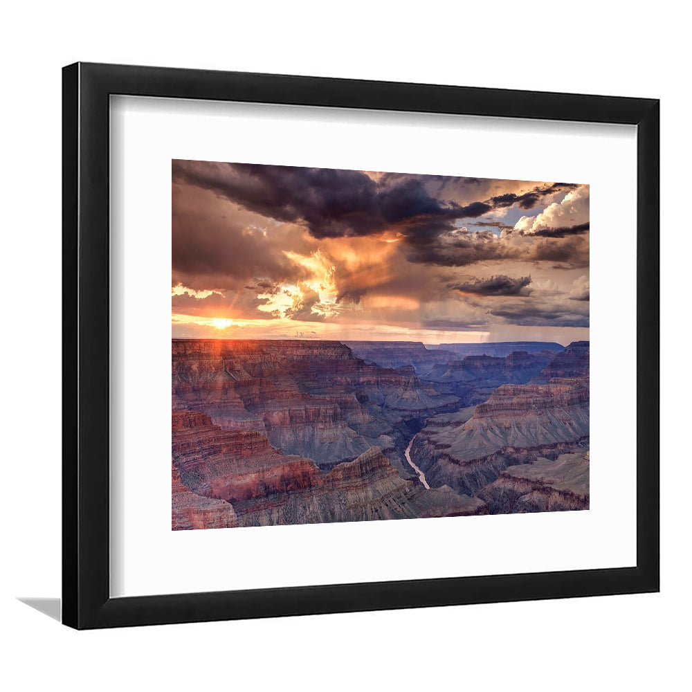 Arizona Grand Canyon National Park Colorado River From Mohave Point, Framed Art Print White Border