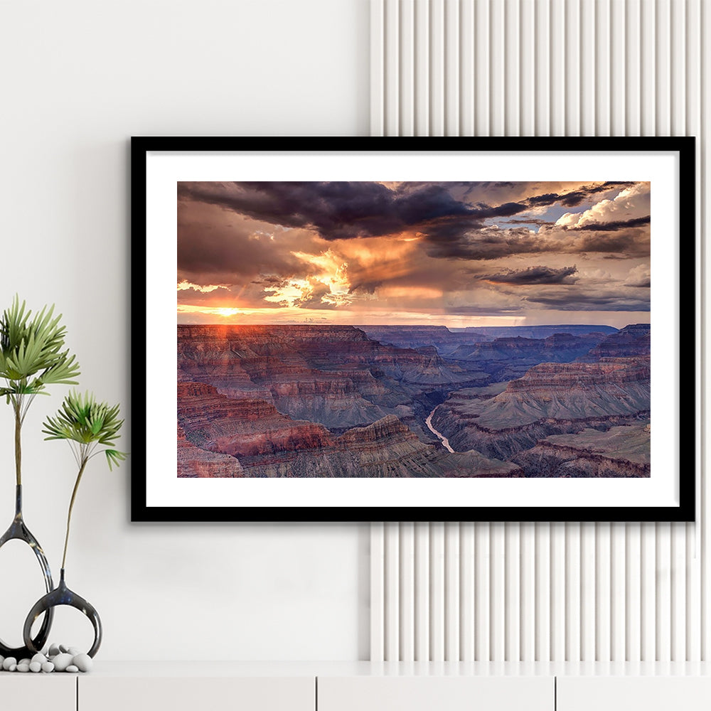 Arizona Grand Canyon National Park Colorado River From Mohave Point, Framed Art Print White Border