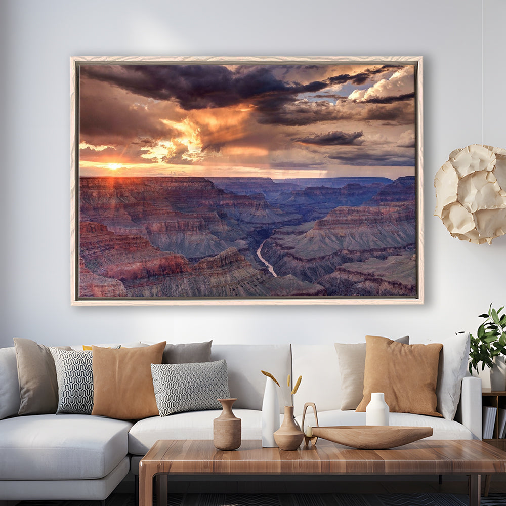 Arizona Grand Canyon National Park Colorado River From Mohave Point, Framed Cavas Print, Floating Frame