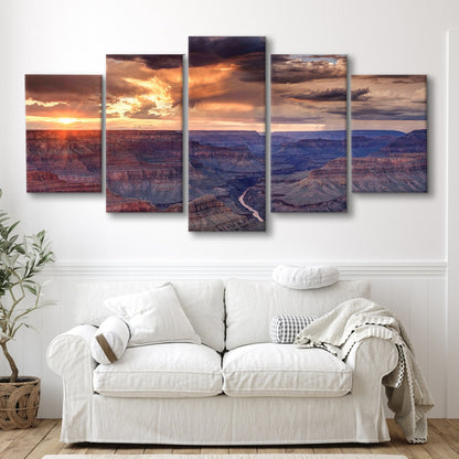 Arizona Grand Canyon National Park Colorado River from Mohave Point, 5 Piece Large Cavas Print Wall Art
