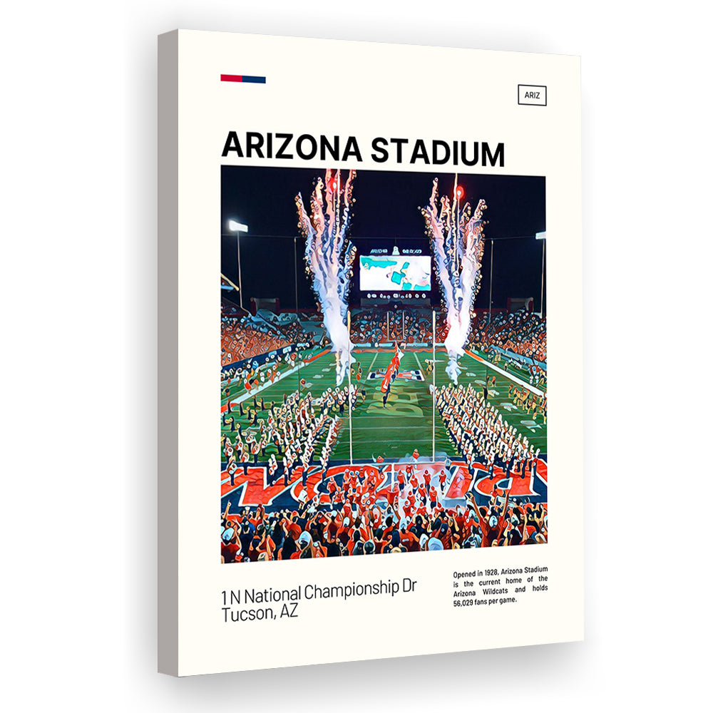 Arizona Stadium Print, Arizona Wildcats Stadium Canvas Art, Fan Gifts, Sport Art, Canvas Print Wall Art