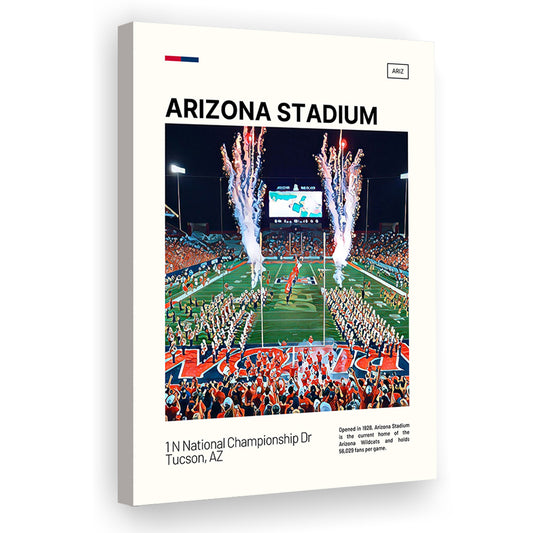 Arizona Stadium Print, Arizona Wildcats Stadium Canvas Art, Fan Gifts, Sport Art, Canvas Print Wall Art