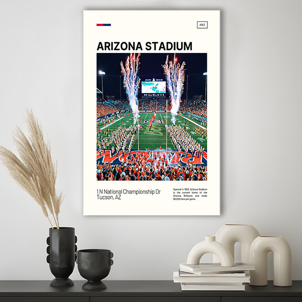 Arizona Stadium Print, Arizona Wildcats Stadium Canvas Art, Fan Gifts, Sport Art, Canvas Print Wall Art