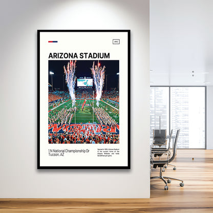 Arizona Stadium Print, Arizona Wildcats Stadium Art, Gifts for him, Sport Art, Framed Art Print Wall Decor