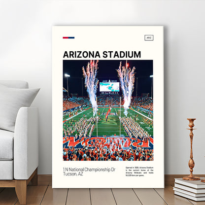 Arizona Stadium Print, Arizona Wildcats Stadium Canvas Art, Fan Gifts, Sport Art, Canvas Print Wall Art