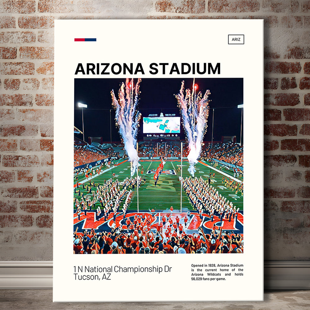 Arizona Stadium Print, Arizona Wildcats Stadium Canvas Art, Fan Gifts, Sport Art, Canvas Print Wall Art