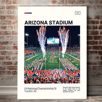 Arizona Stadium Print, Arizona Wildcats Stadium Canvas Art, Fan Gifts, Sport Art, Canvas Print Wall Art