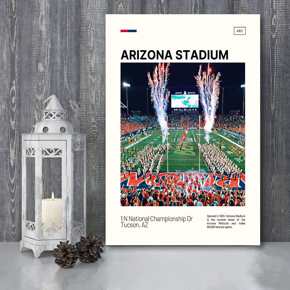 Arizona Stadium Print, Arizona Wildcats Stadium Canvas Art, Fan Gifts, Sport Art, Canvas Print Wall Art