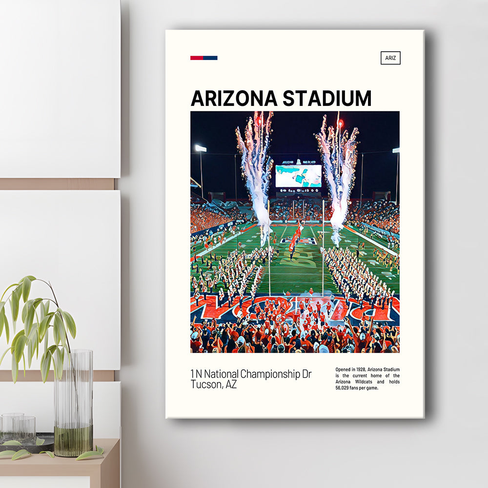 Arizona Stadium Print, Arizona Wildcats Stadium Canvas Art, Fan Gifts, Sport Art, Canvas Print Wall Art