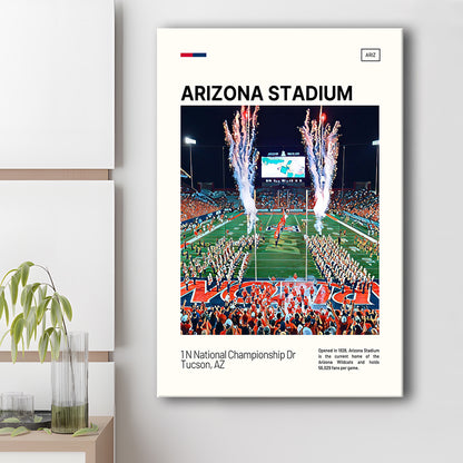 Arizona Stadium Print, Arizona Wildcats Stadium Canvas Art, Fan Gifts, Sport Art, Canvas Print Wall Art