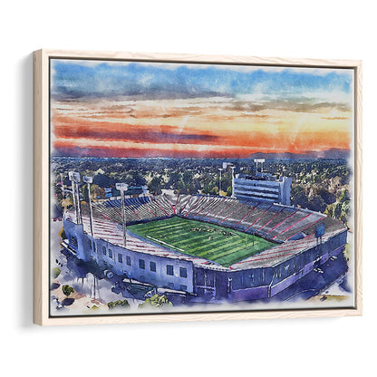 Arkansas Razorbacks, War Memorial Painting Stadium Watercolor, Sport Gift Art, Framed Canvas Print Wall Art