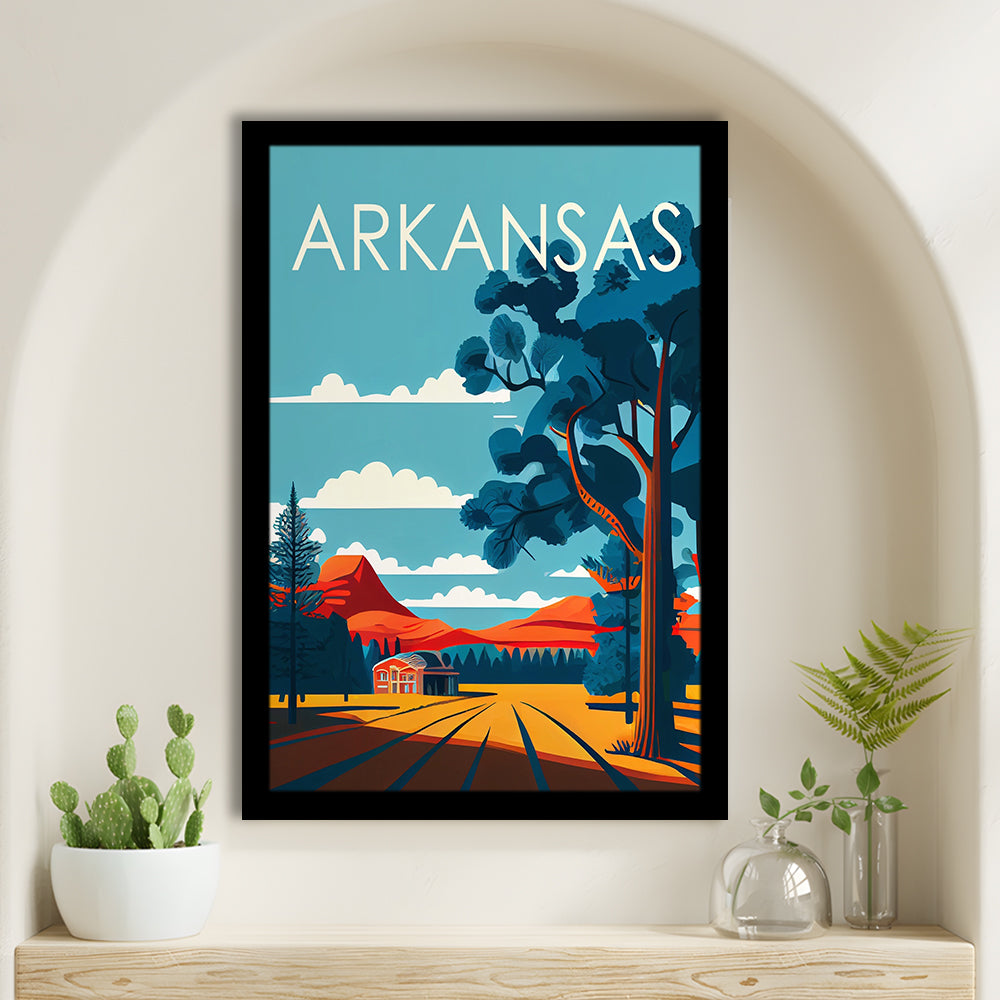 Arkansas Retro Art Print, Arkansas City Wall Art, Framed Art Print, Picture Framed, Painting Art