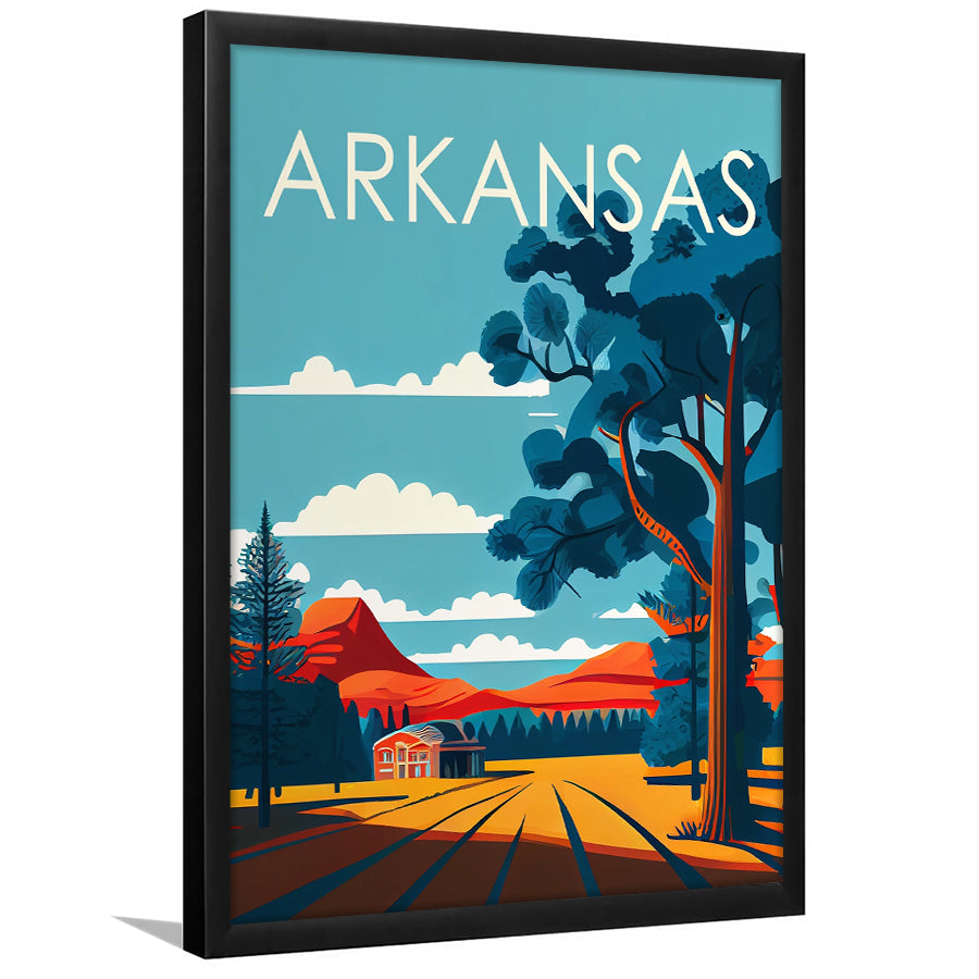 Arkansas Retro Art Print, Arkansas City Wall Art, Framed Art Print, Picture Framed, Painting Art