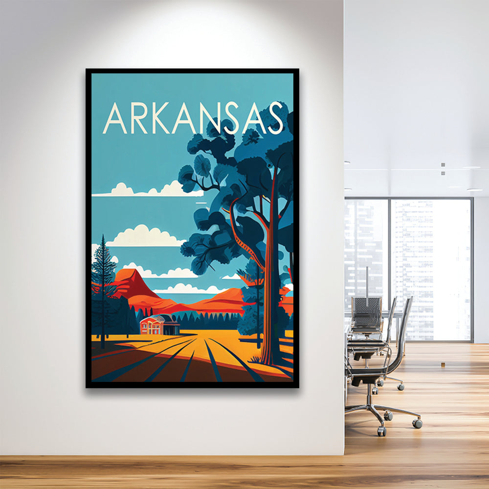 Arkansas Retro Art Print, Arkansas City Wall Art, Framed Art Print, Picture Framed, Painting Art