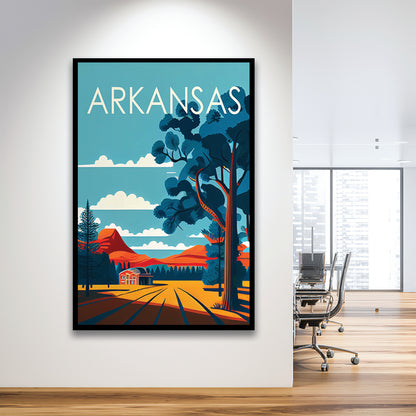 Arkansas Retro Art Print, Arkansas City Wall Art, Framed Art Print, Picture Framed, Painting Art