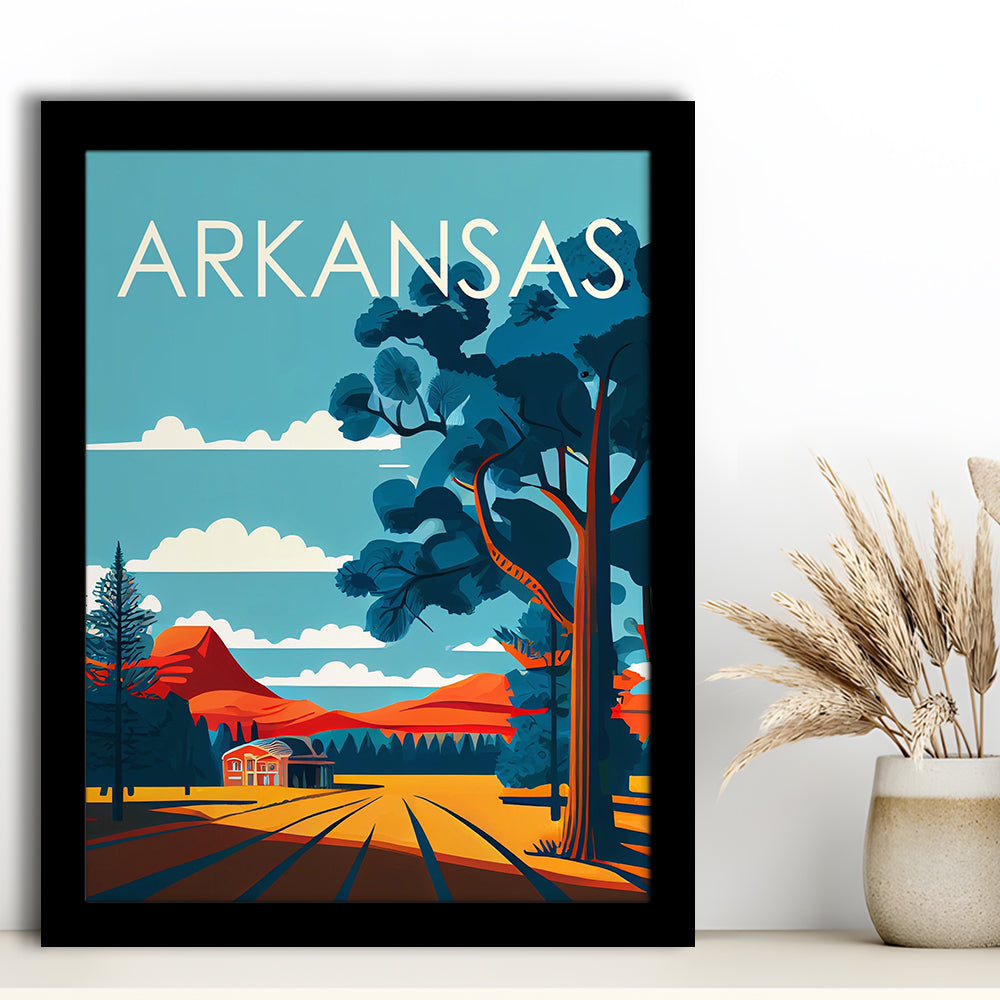 Arkansas Retro Art Print, Arkansas City Wall Art, Framed Art Print, Picture Framed, Painting Art