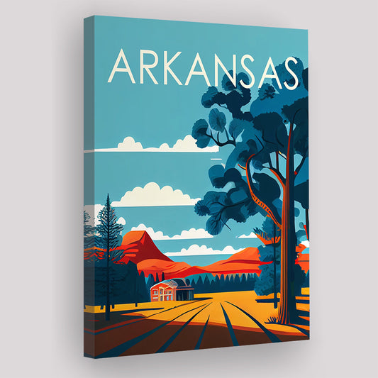 Arkansas Retro Art Print, Arkansas City Wall Art, Canvas Print, Painting Canvas, Living Room Decor