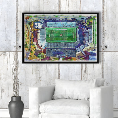 Army Black Knights, Michie Painting Stadium Watercolor, Sport Gift Art, Framed Canvas Print Wall Art