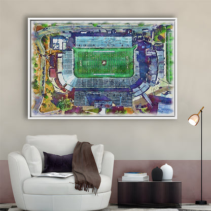 Army Black Knights, Michie Painting Stadium Watercolor, Sport Gift Art, Framed Canvas Print Wall Art