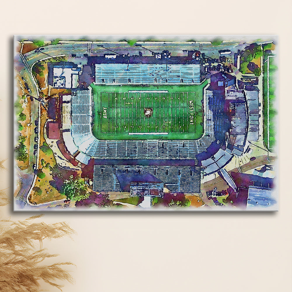 Army Black Knights, Michie Painting Stadium Watercolor, Sport Art, Gifts for him, Canvas Print Wall Art