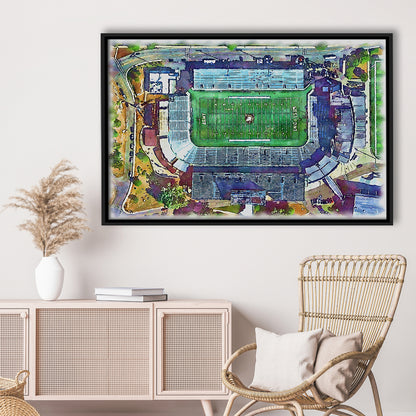 Army Black Knights, Michie Painting Stadium Watercolor, Sport Gift Art, Framed Canvas Print Wall Art