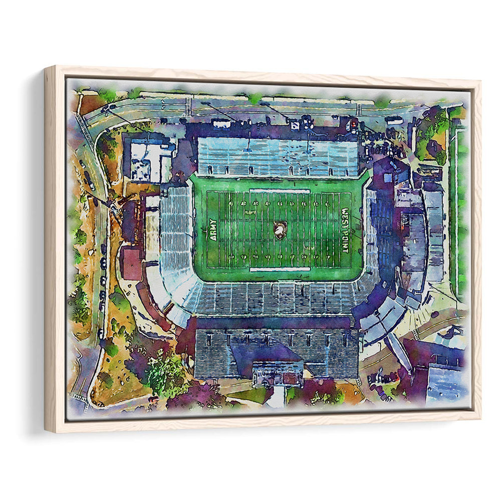 Army Black Knights, Michie Painting Stadium Watercolor, Sport Gift Art, Framed Canvas Print Wall Art